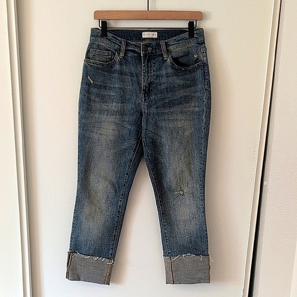 Oliver Logan Womens 26 Ankle Cropped Straight Leg Denim Jeans Boho Western - Picture 1 of 7